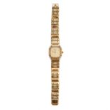 A LADIES DIAMOND WRIST WATCH, AUDEMARS PIGUET in 18ct yellow gold, the rounded rectangular 26mm case