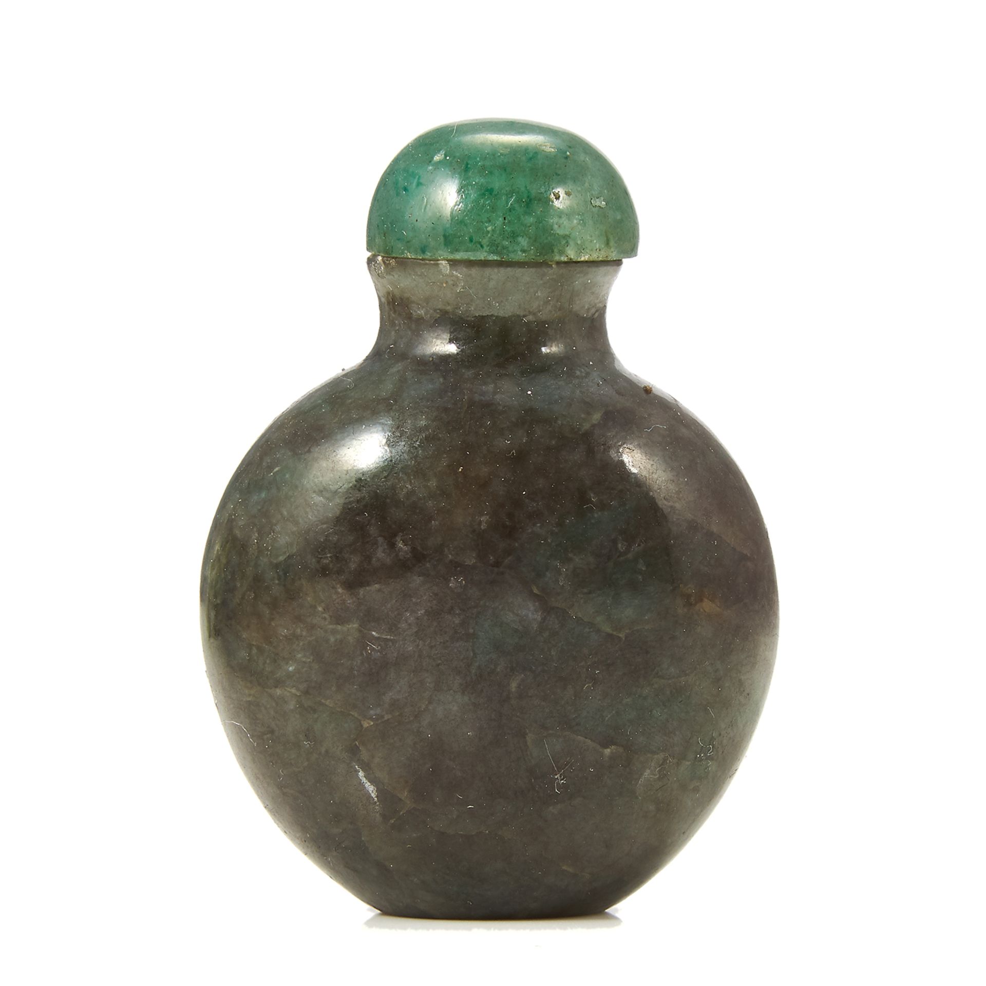 A CHINESE DARK GREEN JADE SNUFF BOTTLE 6.0cm.