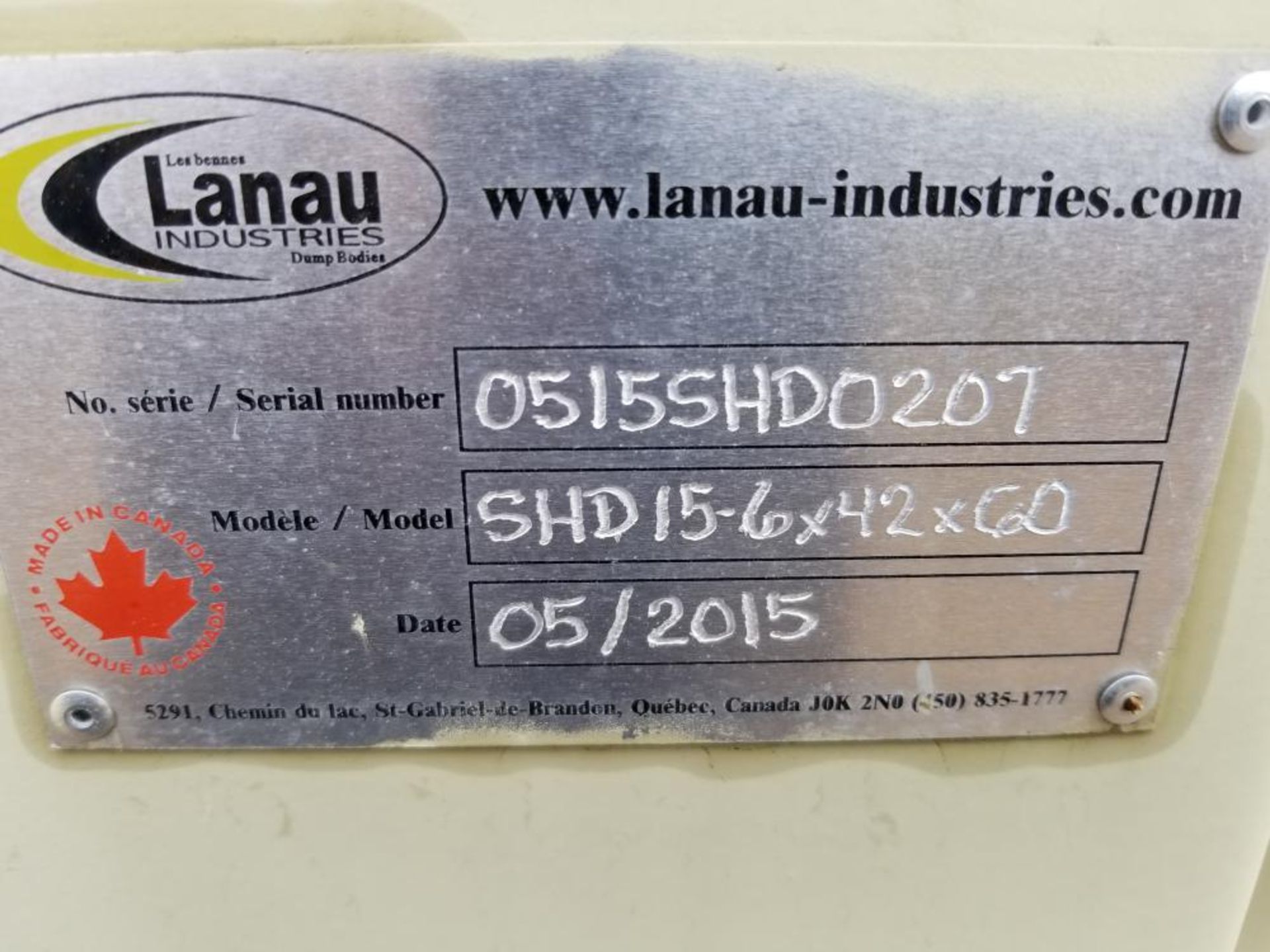 Benne neuve Lanau SHD20X12X60, longuer de 20 pi avec toile, cylindre hydraulique, moteur - Image 16 of 16