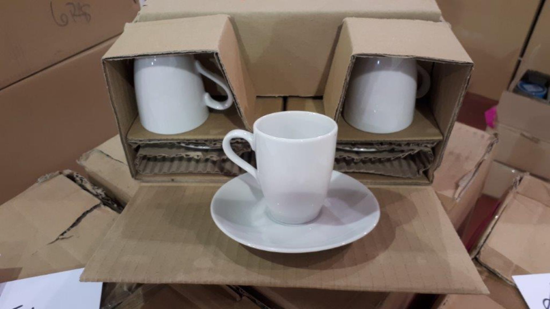 LOT: 10 BOXES OF CUP & SAUCER SETS (6 sets/box)