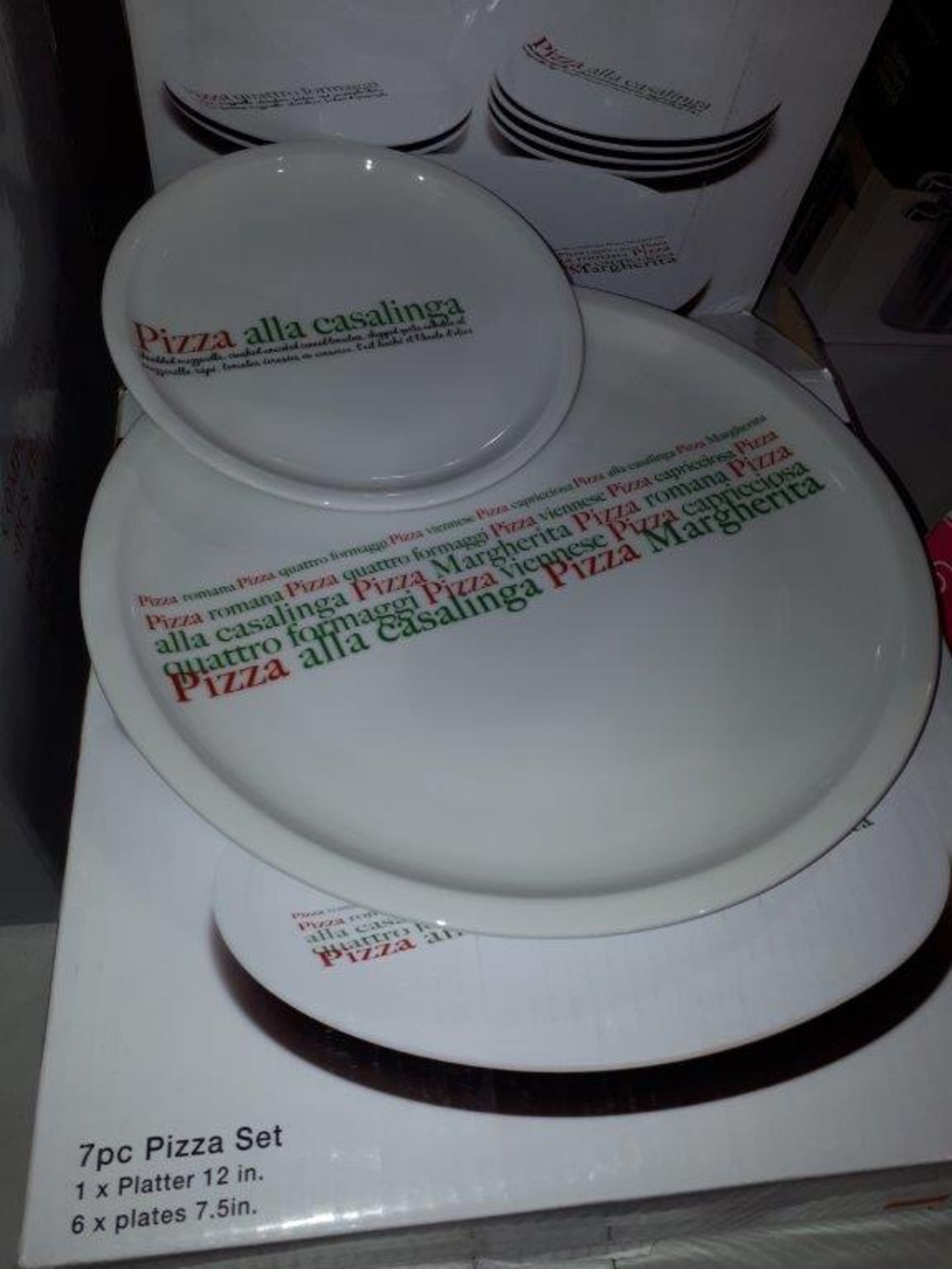 PORCELAIN PIZZA PLATER & PLATES SETS (7pcs)