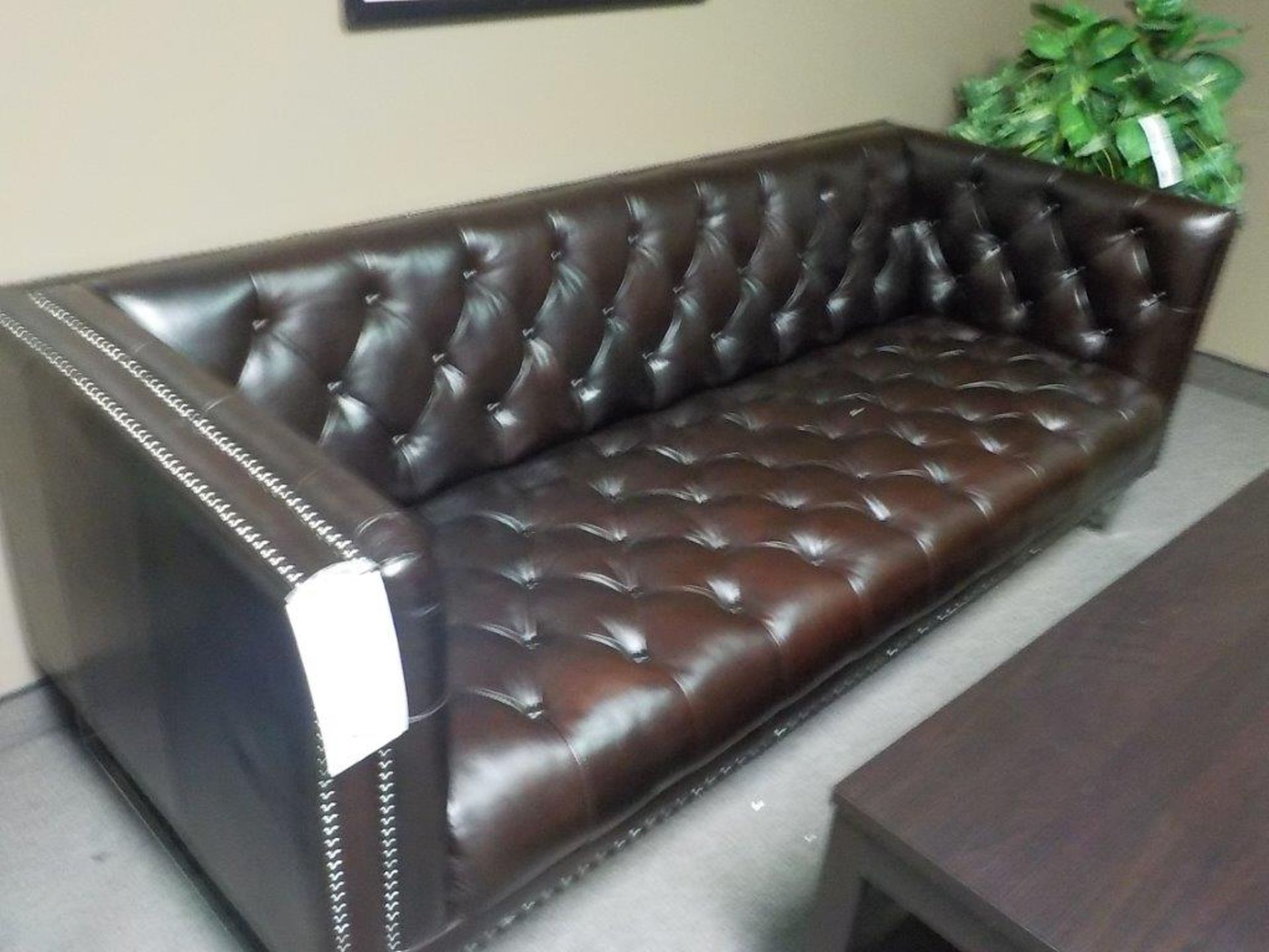 ANTIQUE BROWN LEATHER SOFA