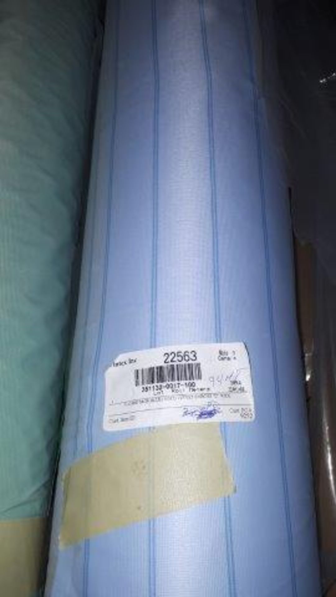 Vinyl, 4 green, 1 blue striped (5 rolls) - Image 3 of 4