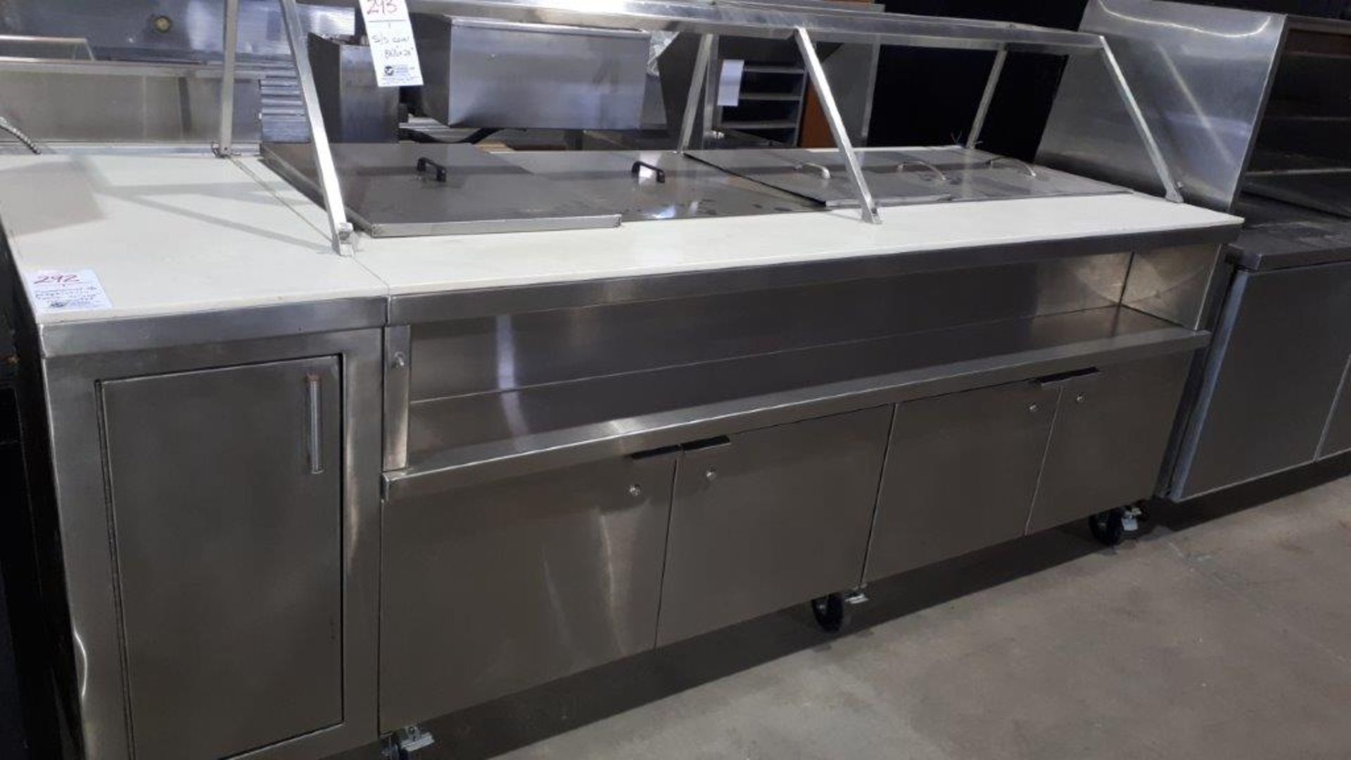 Commercial stainless steel preparation table 36"x100" refrigerated