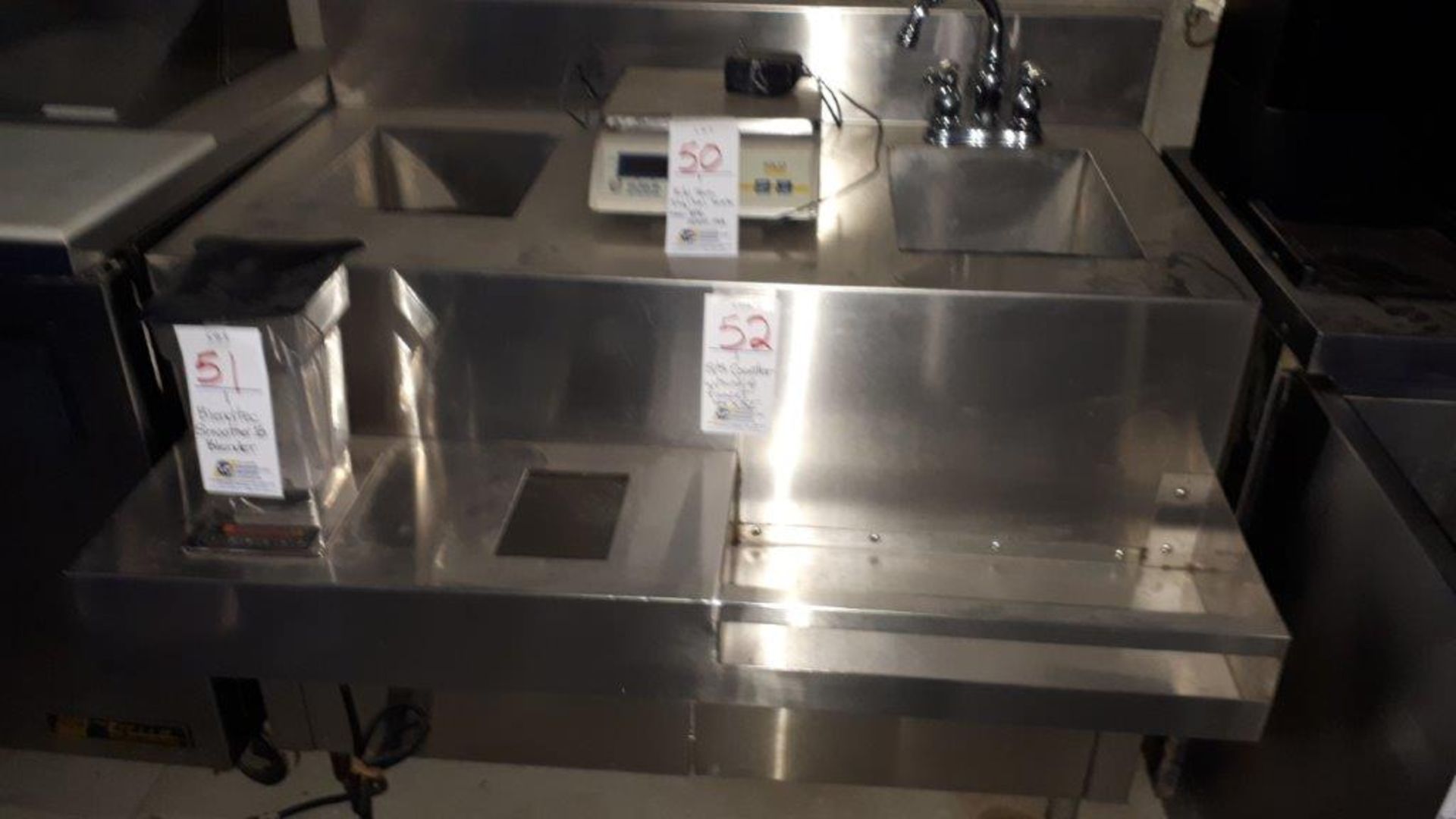 Stainless steel w/sink & faucet, 44"x32"