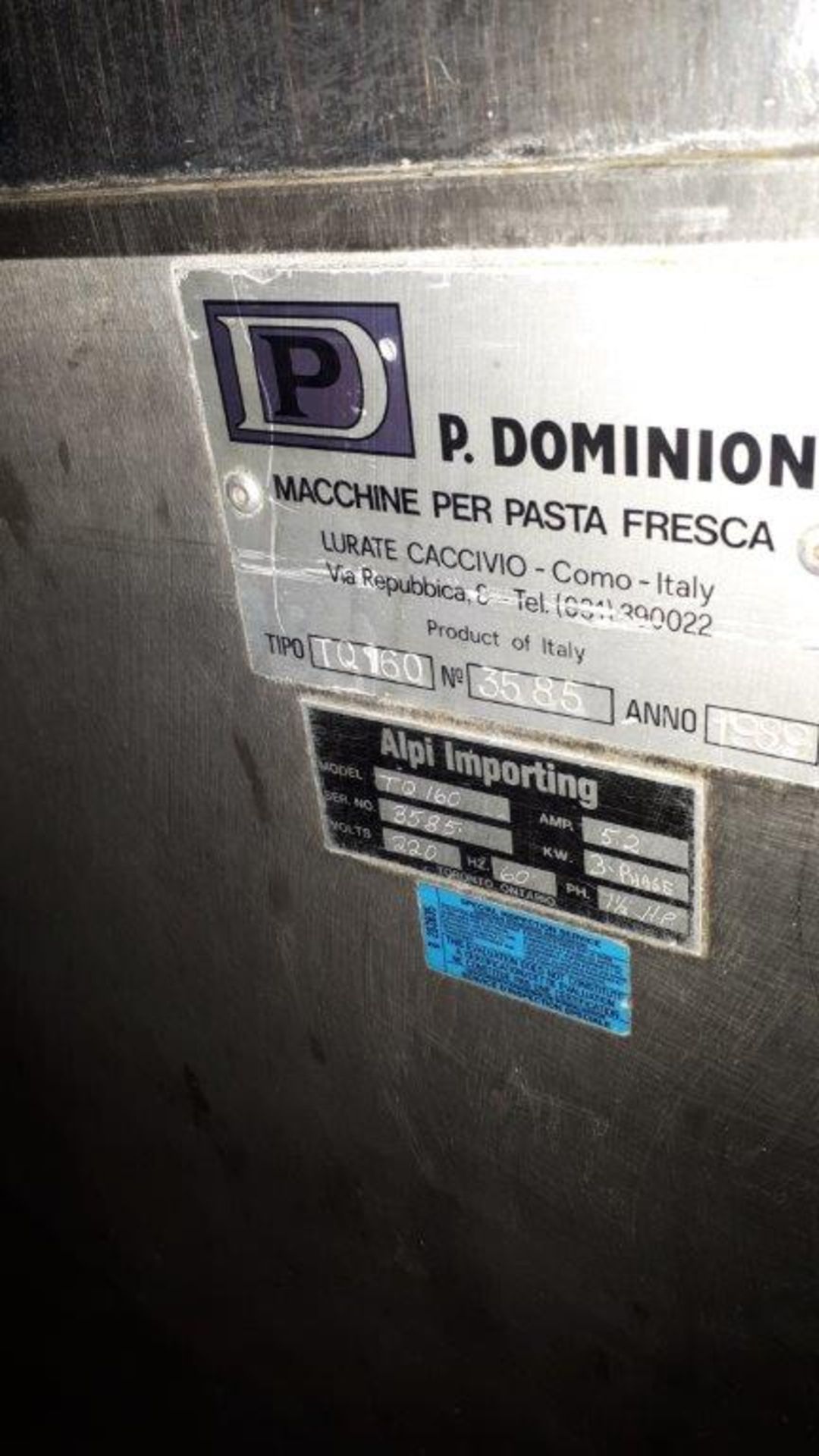 Dominioni S/S Commercial fresh pasta machine, model: TQ160 - Image 5 of 5