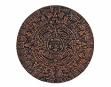 Mexikanischer KalenderKalenderscheibe von 1983 nach historischer Vorlage. Eisenguss, bronzefarbene