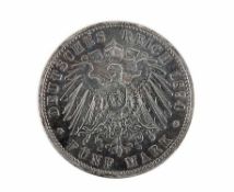 Silbermünze5 Mark Deut. Reich 1894 J.o. L.