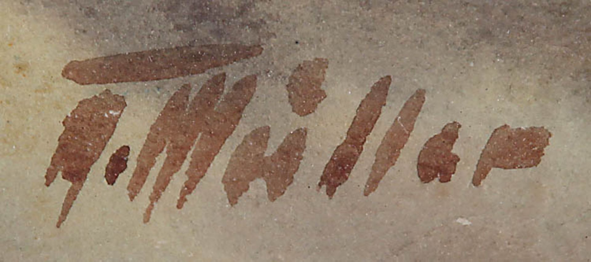 Müller, T.20. Jh..Eifellandschaft.Re. u. sign. T. Müller. Aquarell/Papier, 48,5 x 68,5 cm. Vergl. - Image 2 of 2
