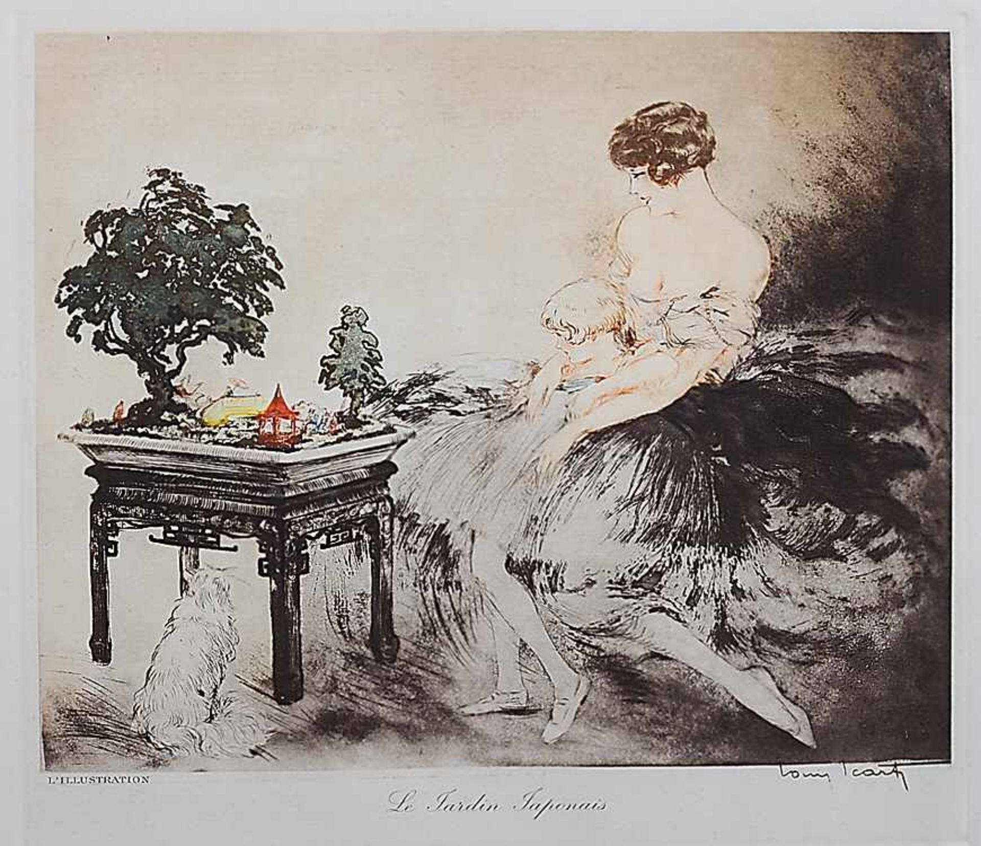 Icart, Louis1888 Toulouse -1950 Paris; franz. Maler, Grafiker und Illustrator. Le Jardin Japonais.