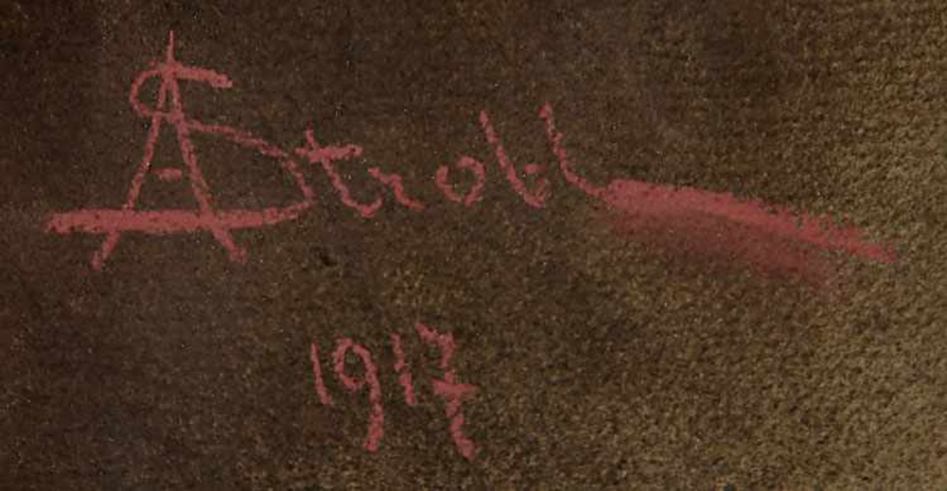 Strobl, A.Wiener Genremaler des 19./20. Jhs..Mädchen mit Teddybär. Re. u. sign. A. Strobl, dat. - Bild 2 aus 2