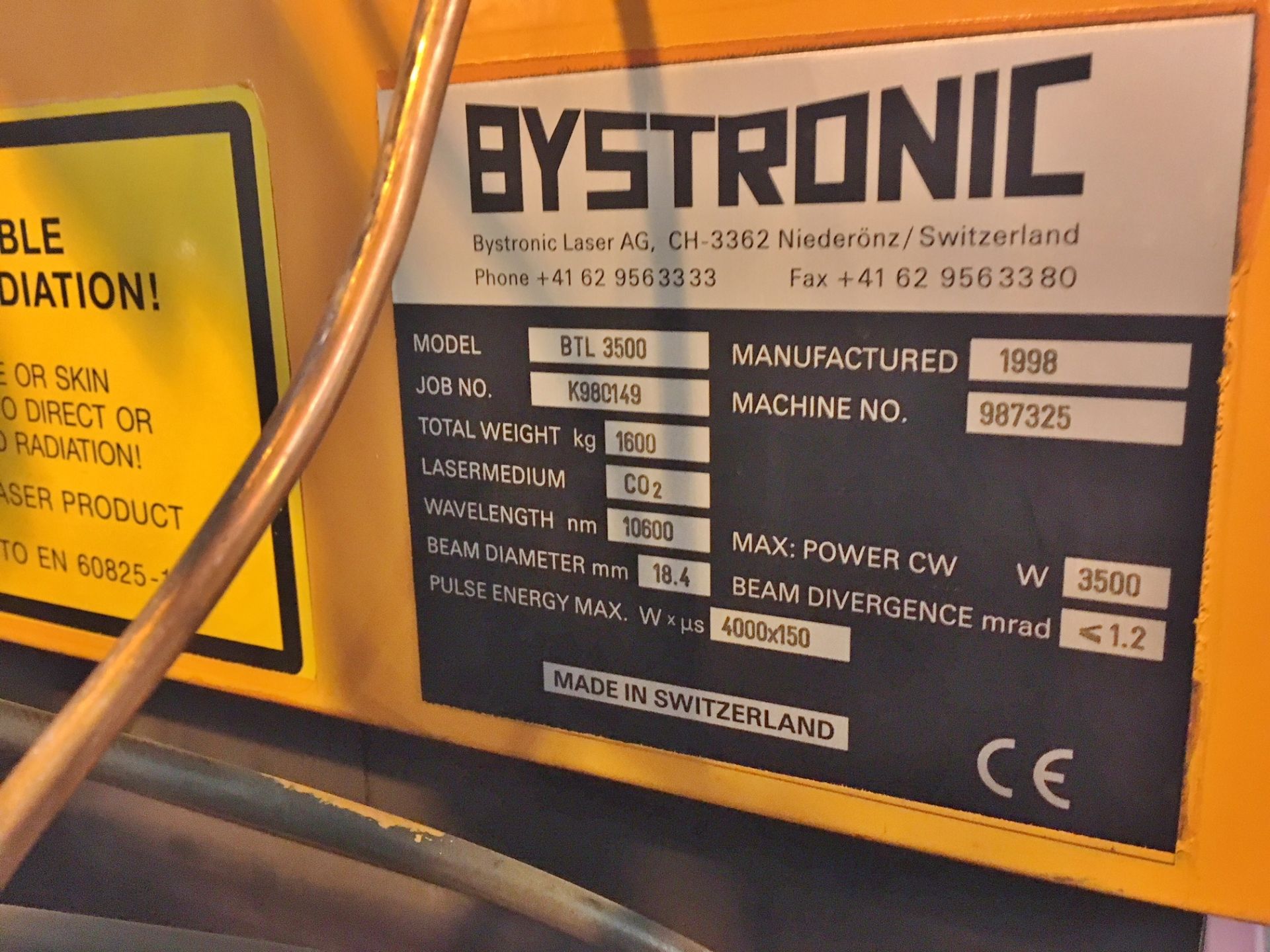Bystronic Bystar 3500 Watt CNC Laser - Image 2 of 18