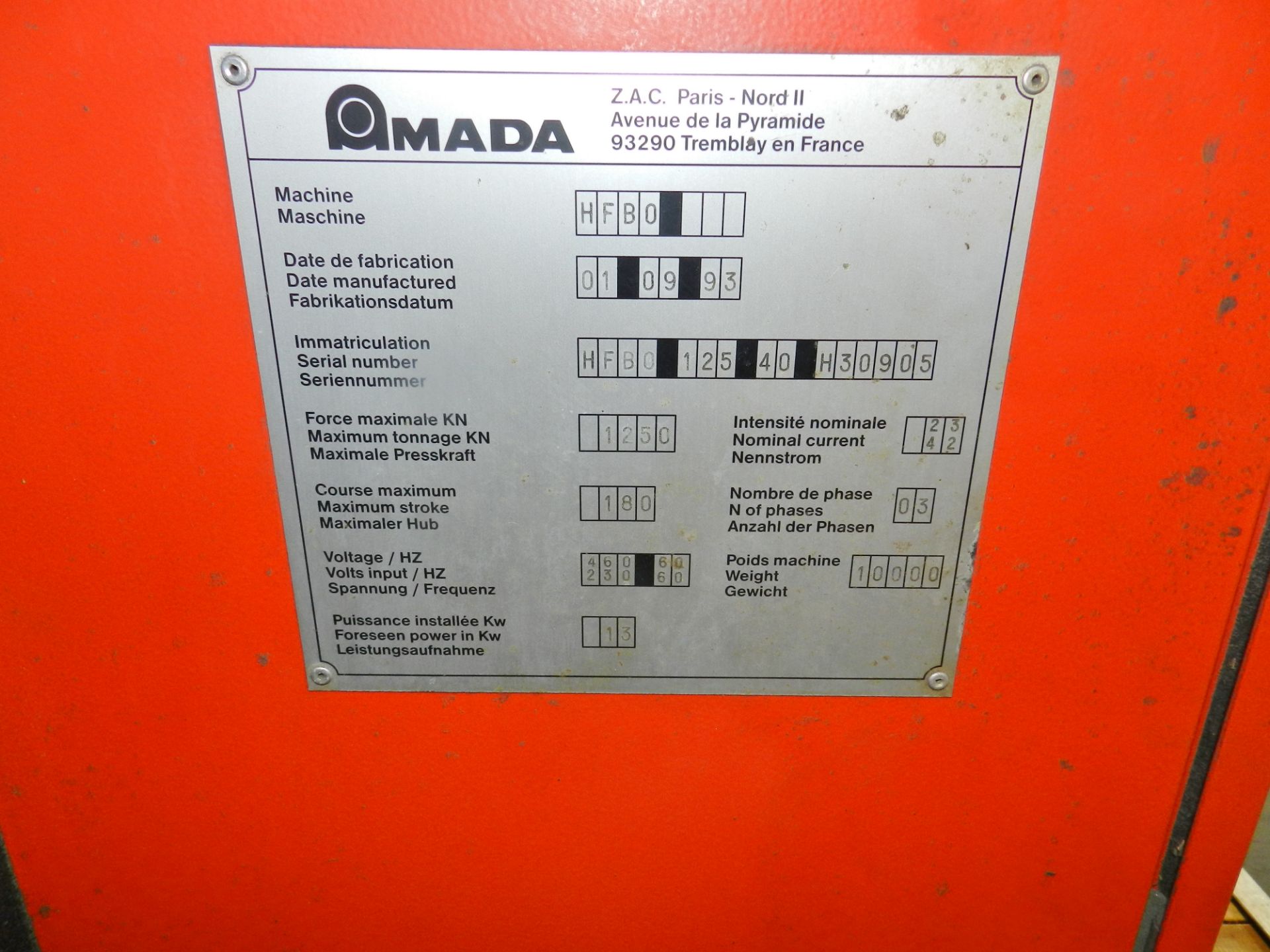 Amada Promecam 138 Ton CNC Press Brake - Image 5 of 8