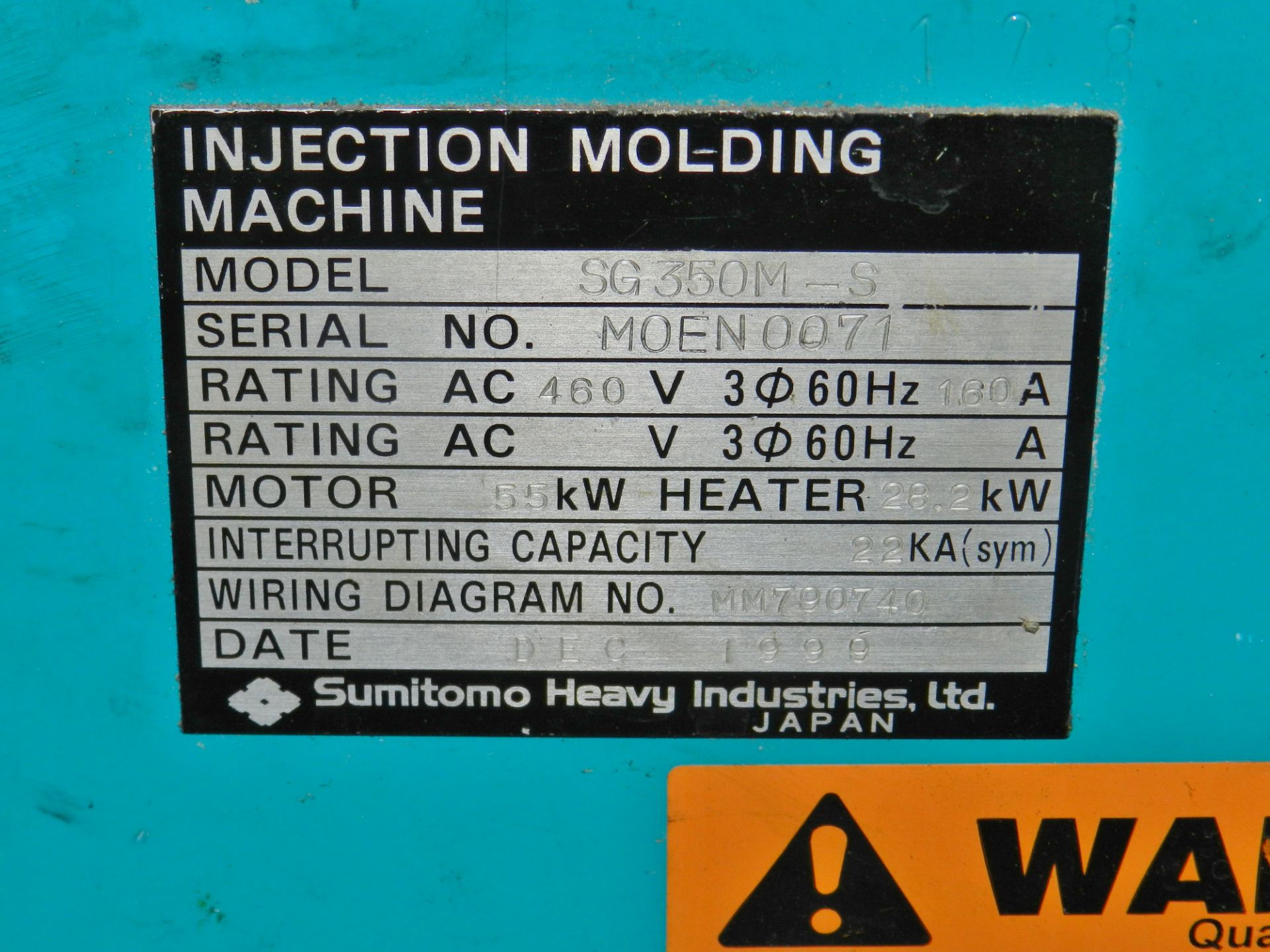 Sumitomo 385Ton Injection Molding Machine - Image 5 of 6