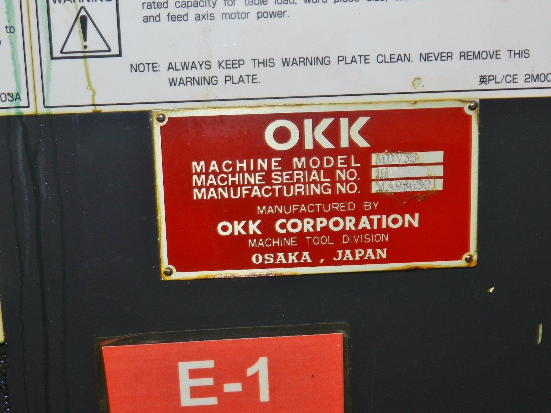 OKK MDV-55 Vertical Machining Center - Image 4 of 6