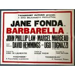 BARBARELLA (1968) - British UK Quad film poster - Rare first release 'Text' only design - (30" x 40"