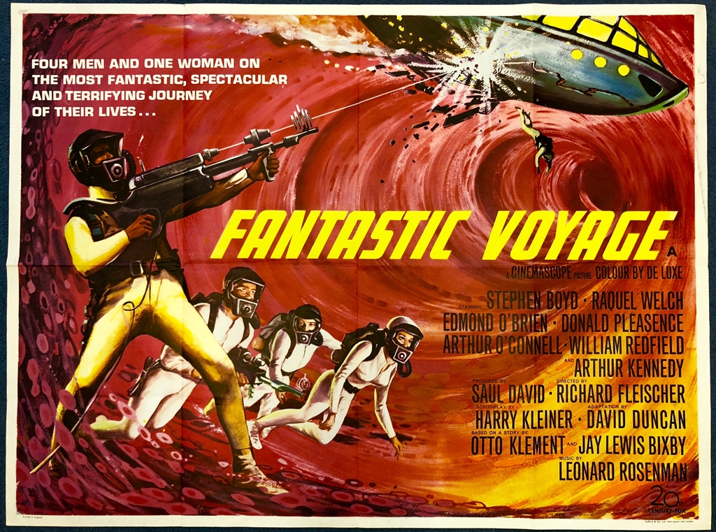 FANTASTIC VOYAGE (1966) LOT - British UK Quad film poster - Excellent Tom Beauvais sci-fi artwork (