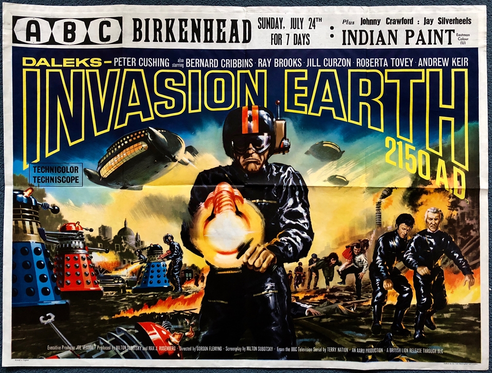 DR. WHO: DALEK INVASION EARTH 2150 - British UK Quad film poster - Bill Wiggins artwork - (30" x 40"