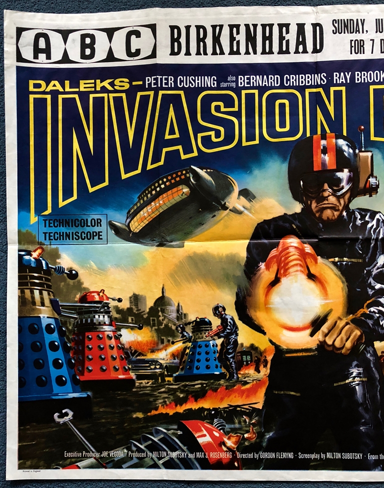 DR. WHO: DALEK INVASION EARTH 2150 - British UK Quad film poster - Bill Wiggins artwork - (30" x 40" - Image 2 of 3