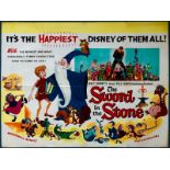 THE SWORD IN THE STONE (1963) - British UK Quad film poster - First Release - Walt Disney classic