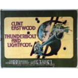 THUNDERBOLT & LIGHTFOOT (1974) - UK Quad Film Poster - Clint Eastwood - Birney Lettick Artwork - (