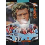 LE MANS (1971) - Gulf Oil Promotional Poster - Steve McQueen - First Release - 17" x 22" ( 43 x 56