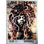 JIMI HENDRIX (1980's) - Large format portrait style commercial poster from 1980's featuring Jimi