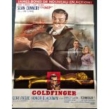 JAMES BOND: GOLDFINGER(1970's Release) - French 'Grande' Affiche Film Poster - Artwork by Jean