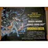 JAMES BOND:MOONRAKER (1979) - UK Quad Film Poster (30" x 40" - 76 x 101.5 cm) - Rolled - Very Good/