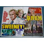 SWEENEY / DRUM (1976) - UK Quad Double Bill Film Poster - Frank Langford Artwork - 30" x 40" (76 x