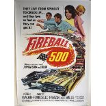 FIREBALL 500 (1966) - US One Sheet Movie Poster - Stock Car Racing Artwork - (27" x 41" - 68.5 x 104