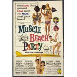 MUSCLE BEACH PARTY (1964) - US One Sheet movie poster - First Release - Frankie Avalon - (27" x