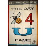 BLANCMANGE: THE DAY U CAME (1984) - ORIGINAL UK PROMO POSTER (30" x 20") - Folded - Good - some