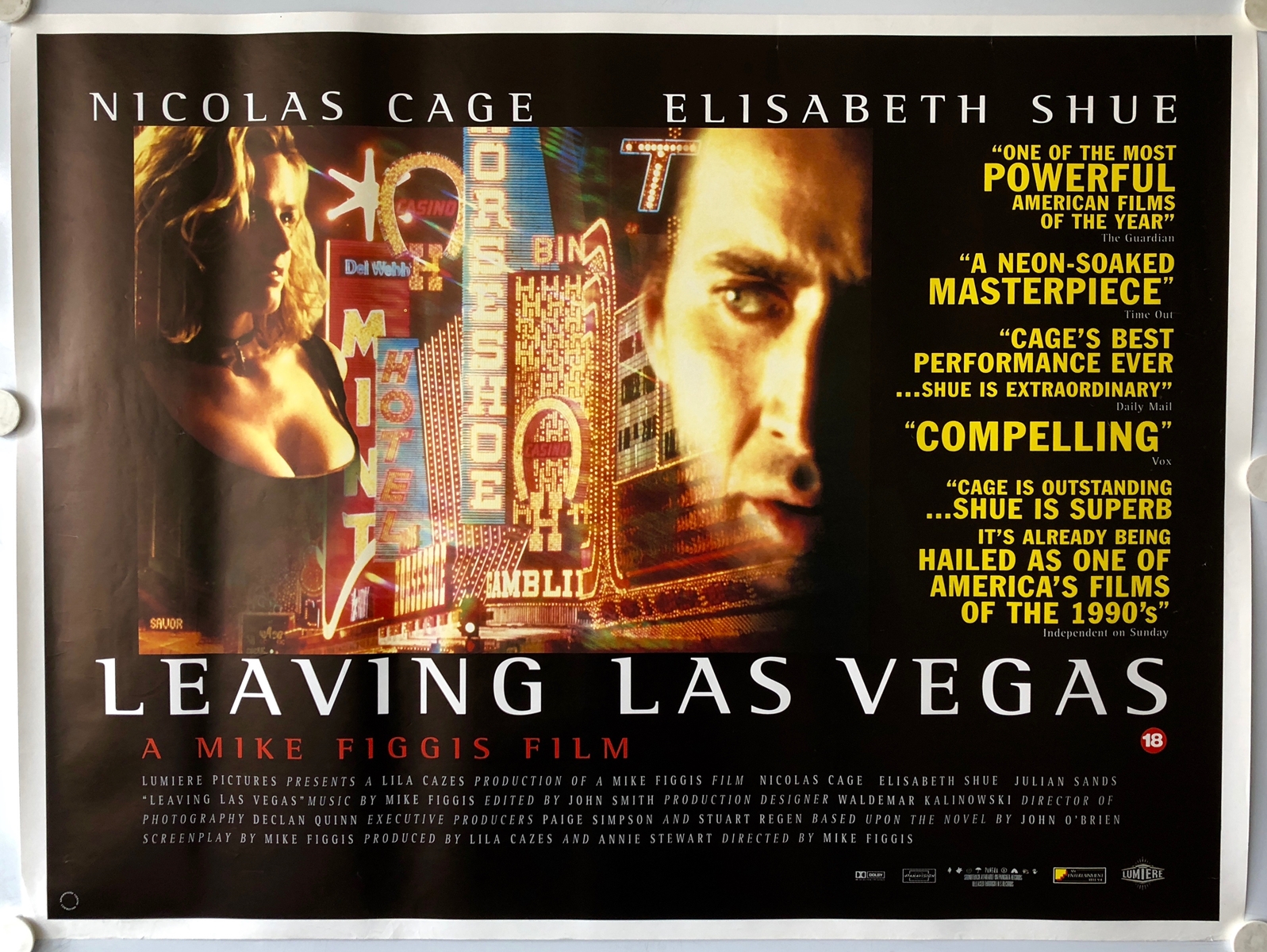 LEAVING LAS VEGAS (1995) - UK Quad Film Poster - F