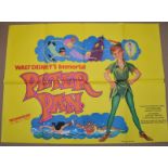 PETER PAN (1953) - re-release - UK Quad Film Poster (30" x 40" - 76 x 101.5 cm) – Folded – Very