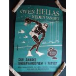 OVEN HELLAS NEDEN VANDET (TOP HELLAS BELOW THE WATER) (1957) -  Danish A1 Movie Poster - Lehmann