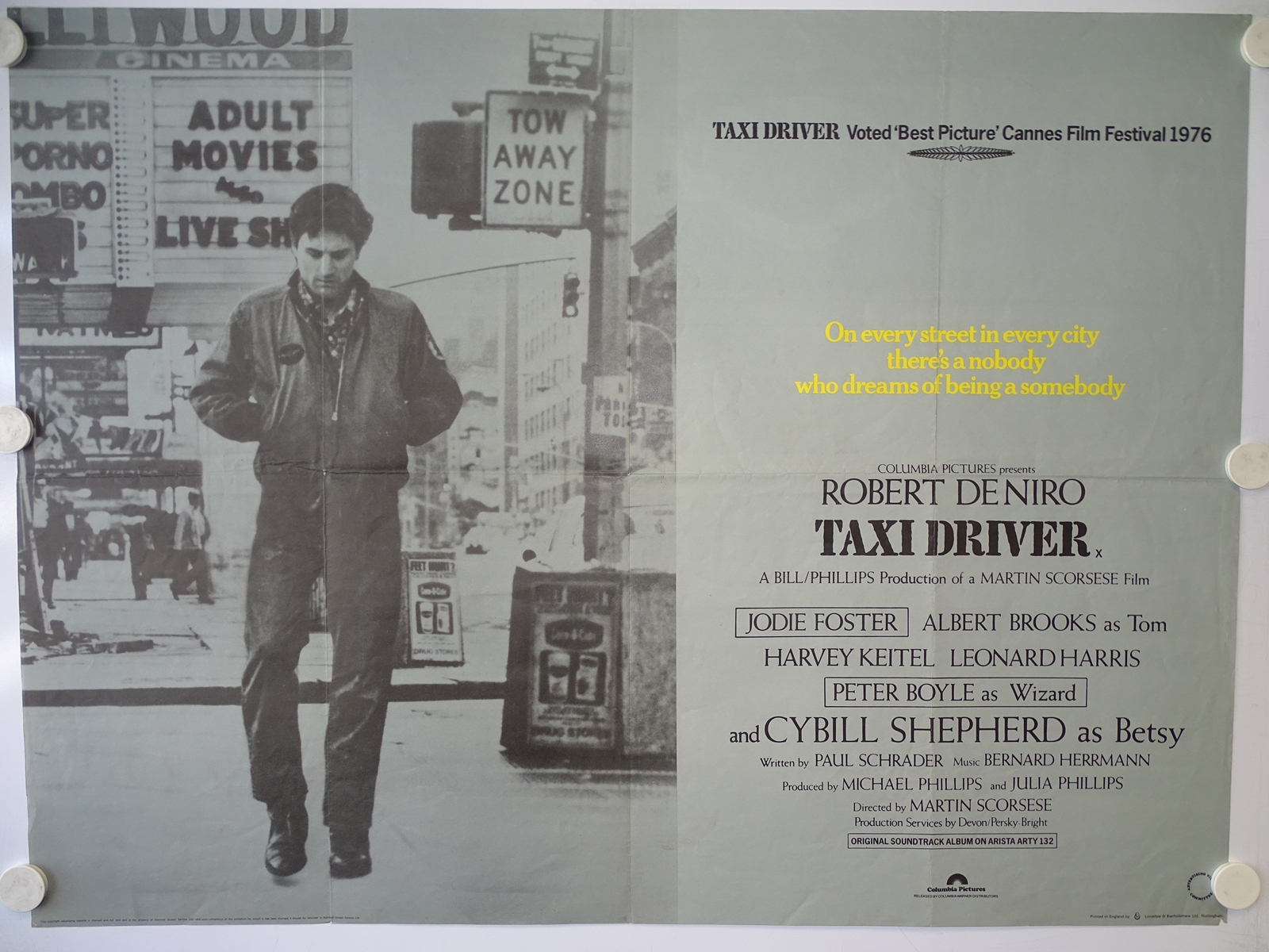 TAXI DRIVER (1976) - UK Quad Film Poster - Martin