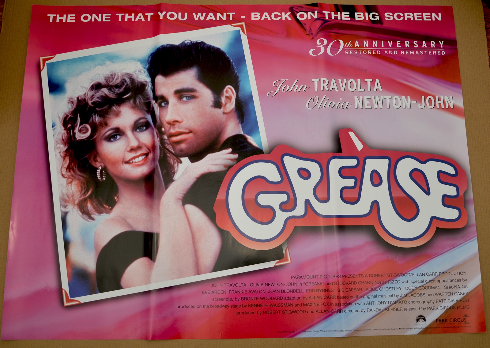 GREASE (1978) - 30TH ANNIVERSARY - UK Quad Film Po