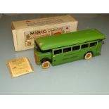 TRI-ANG MINIC PRE-WAR 52M SINGLE DECKER GREENLINE