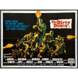 THE DIRTY DOZEN (1970's Release) - British UK Quad Film Poster - Tom Chantrell artwork - 30" x