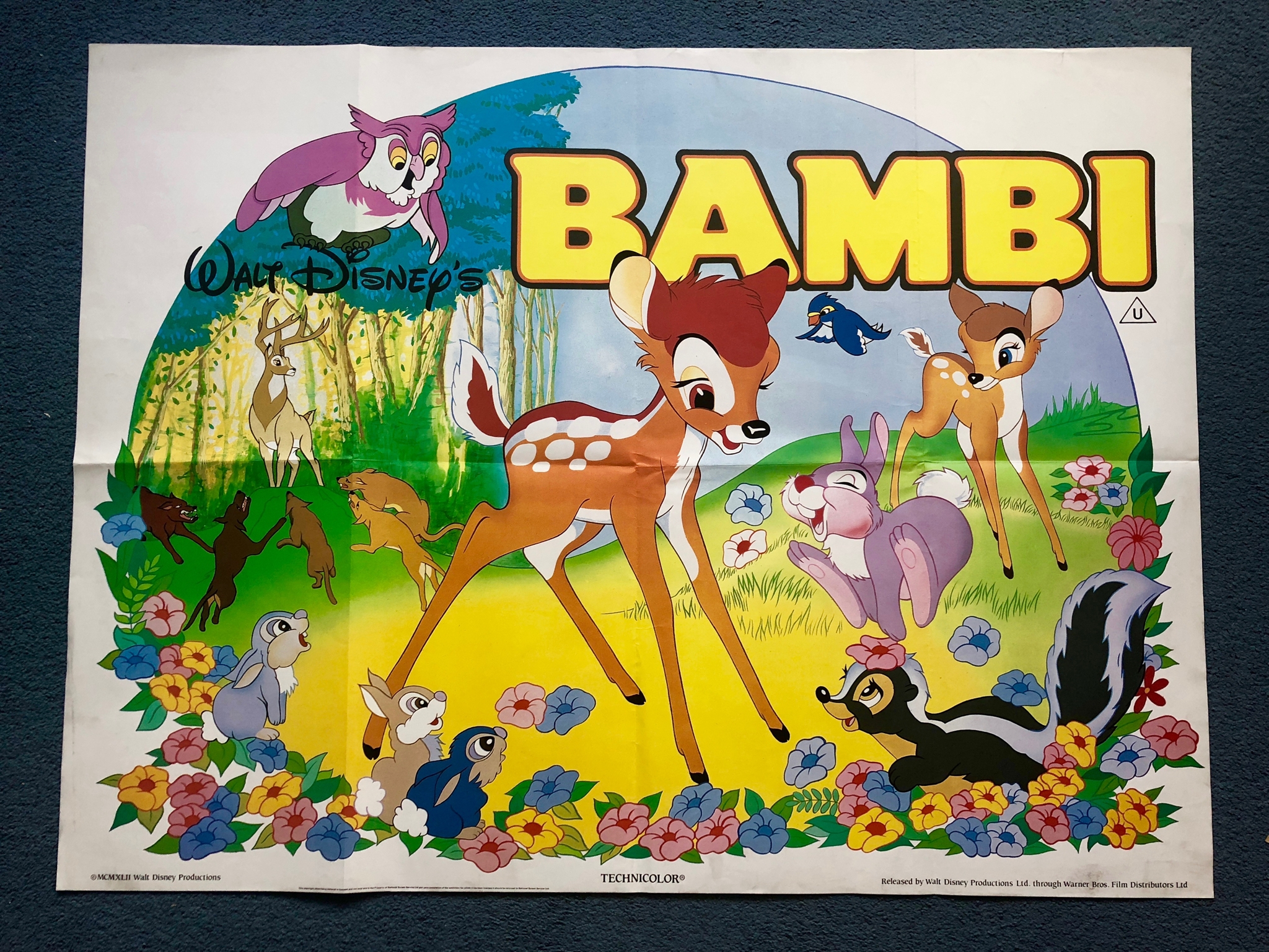 BAMBI (1980's) - UK Quad Film Poster - 30" x 40" (76 x 101.5 cm) - Folded (as issued) - Very Fine