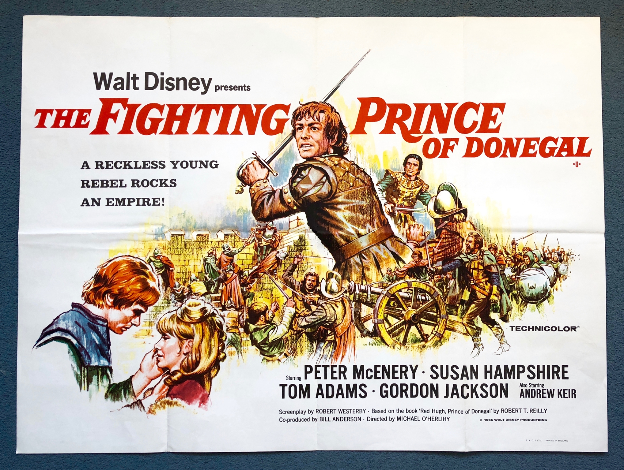THE FIGHTING PRINCE OF DONEGAL (1966) - UK Quad Film Poster - 30" x 40" (76 x 101.5 cm) - Folded (as