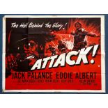 ATTACK (1956) - UK Quad Film Poster - JACK PALANCE - EDDIE ALBERT - 30" x 40" (76 x 101.5 cm) -