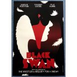 BLACK SWAN (2010) - UK / British one Sheet Movie Poster (Double Sided) - 'Face in Swan' Style