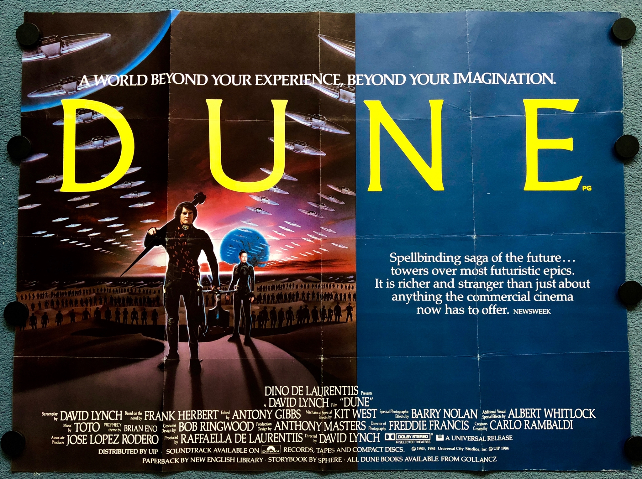 DUNE (1984) - British UK Quad Film Poster - DAVID LYNCH - 30" x 40" (76 x 101.5 cm) - Fine plus -