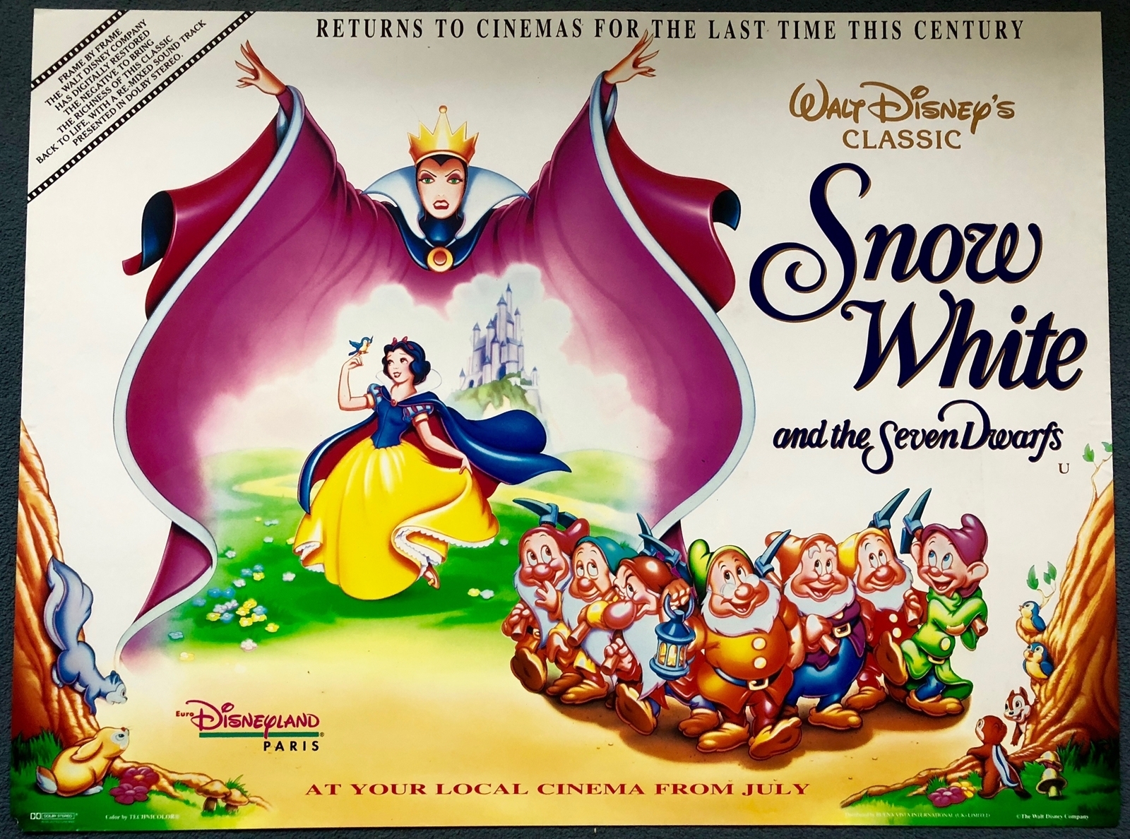 WALT DISNEY Lot x 9 - SNOW WHITE & THE SEVEN DWARFS (1993), PETER PAN (1990's), RESCUERS DOWN