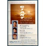 GIANT (1956) - US One Sheet movie poster - JAMES DEAN - ELIZABETH TAYLOR - ROCK HUDSON - 27" x