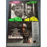 UK Quad Lot x 2 - ROLLERBALL (1975) & THE HILL (1965) - UK Quads - 30" x 40" (76 x 101.5 cm) -