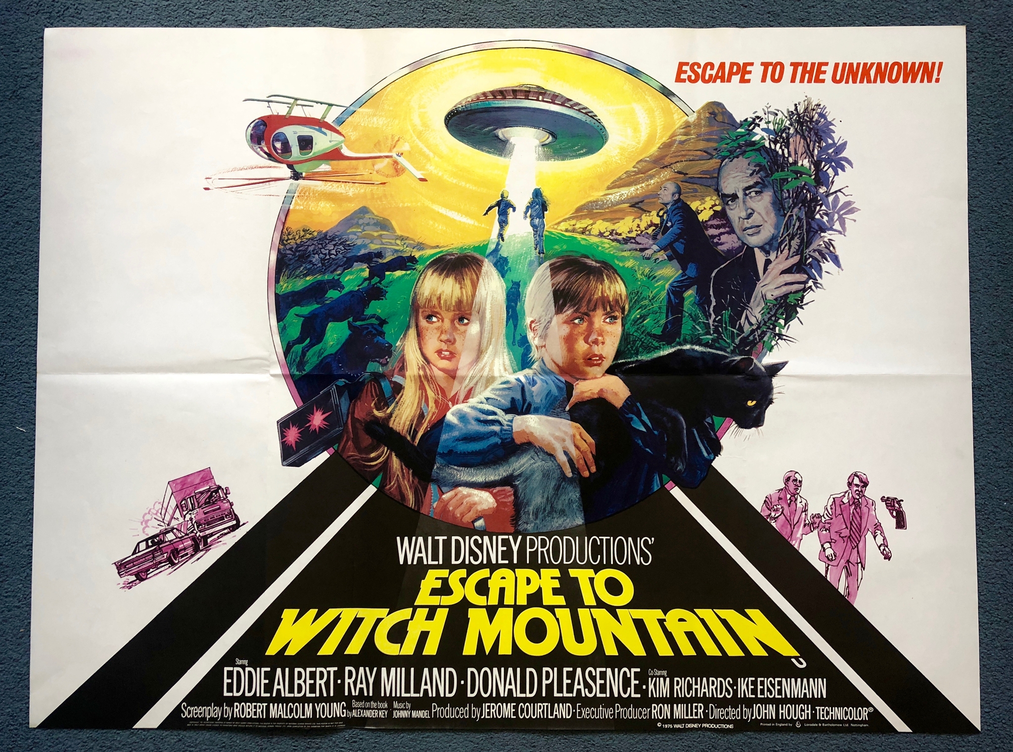 ESCAPE TO WITCH MOUNTAIN (1975) - UK Quad Film Poster - VIC FAIR / BRIAN BYSOUTH artwork - 30" x 40"