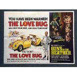 THE LOVE BUG / GUNS IN THE HEATHER (1968) - UK Quad Double Bill - 30" x 40" (76 x 101.5 cm) - Folded